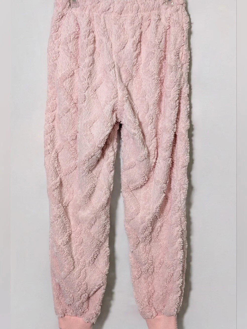 Pink Plush Cable Knit Pajama Lounge Set Size Medium